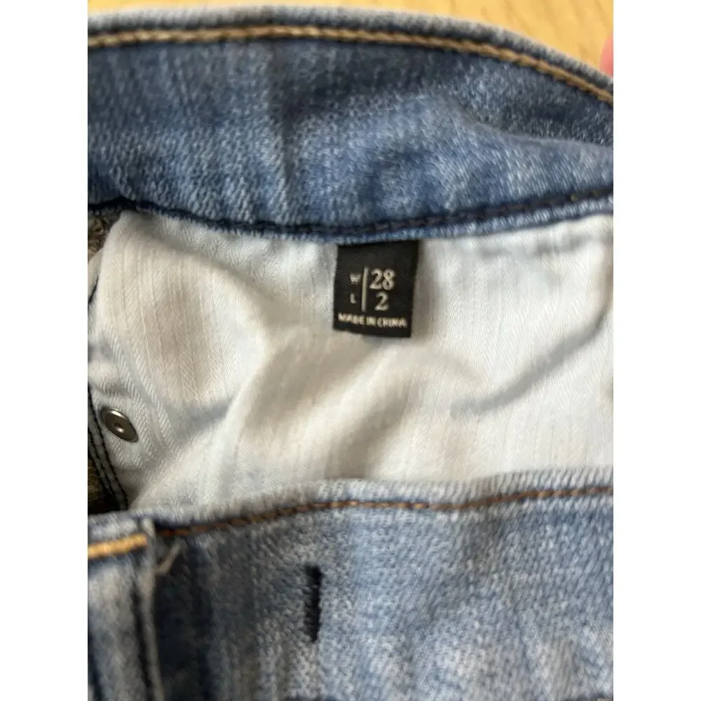 Y2k Abercrombie & Fitch Denim Short 2 w28 White & Blue Low Rise Stretch Lot 2